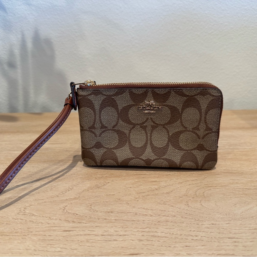 Coach Brown Wristlet
